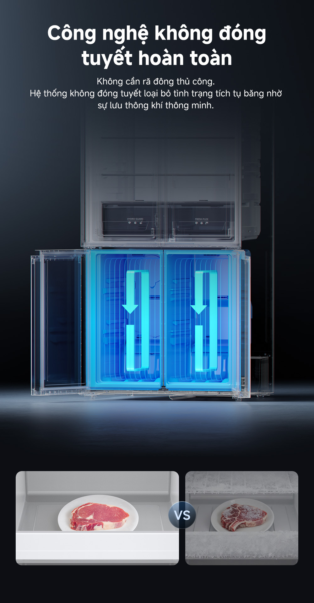 Tủ lạnh Dreame 600L Dual inverter DRC600WGB4VN tính năng (9) Tu lanh Dreame 600L Dual inverter DRC600WGB4VN tinh nang 9