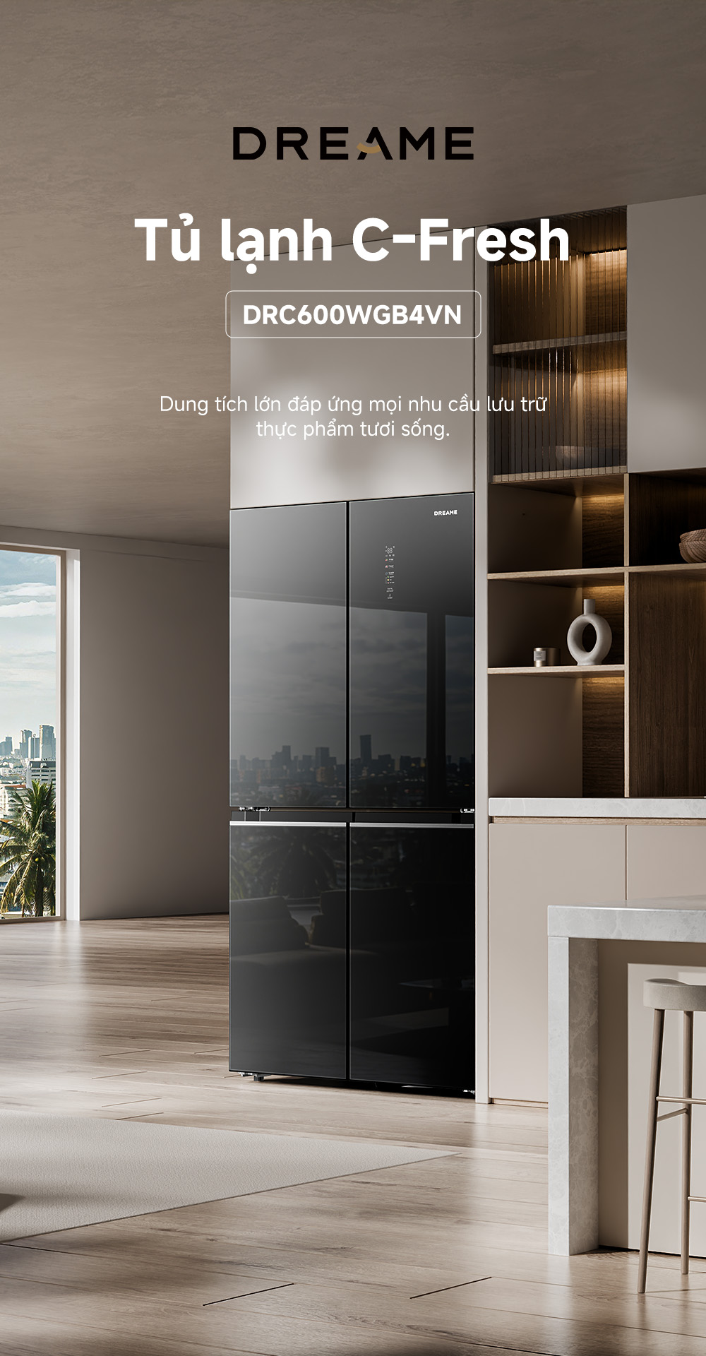 Tu lanh Dreame 600L Dual inverter DRC600WGB4VN tinh nang