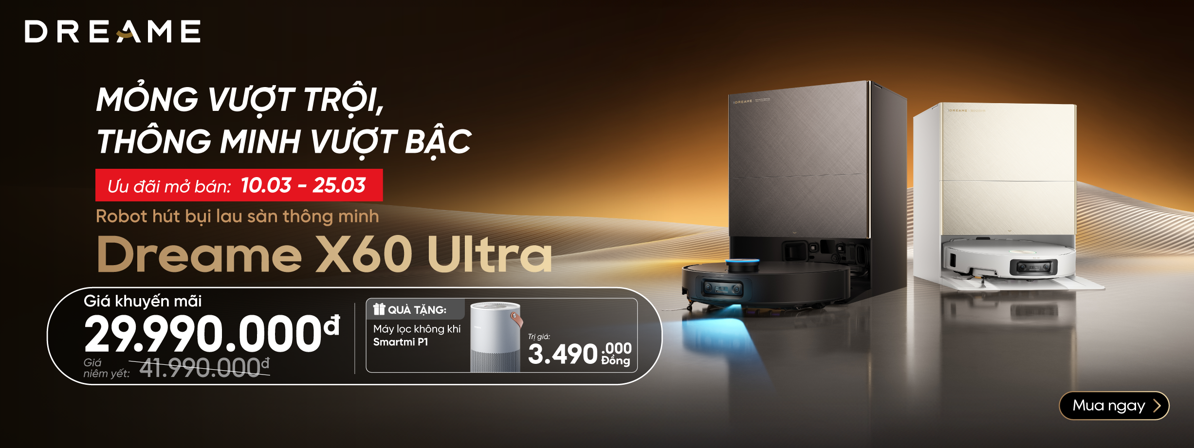 Banner Robot hut bui lau nha Dreame X60 Ultra