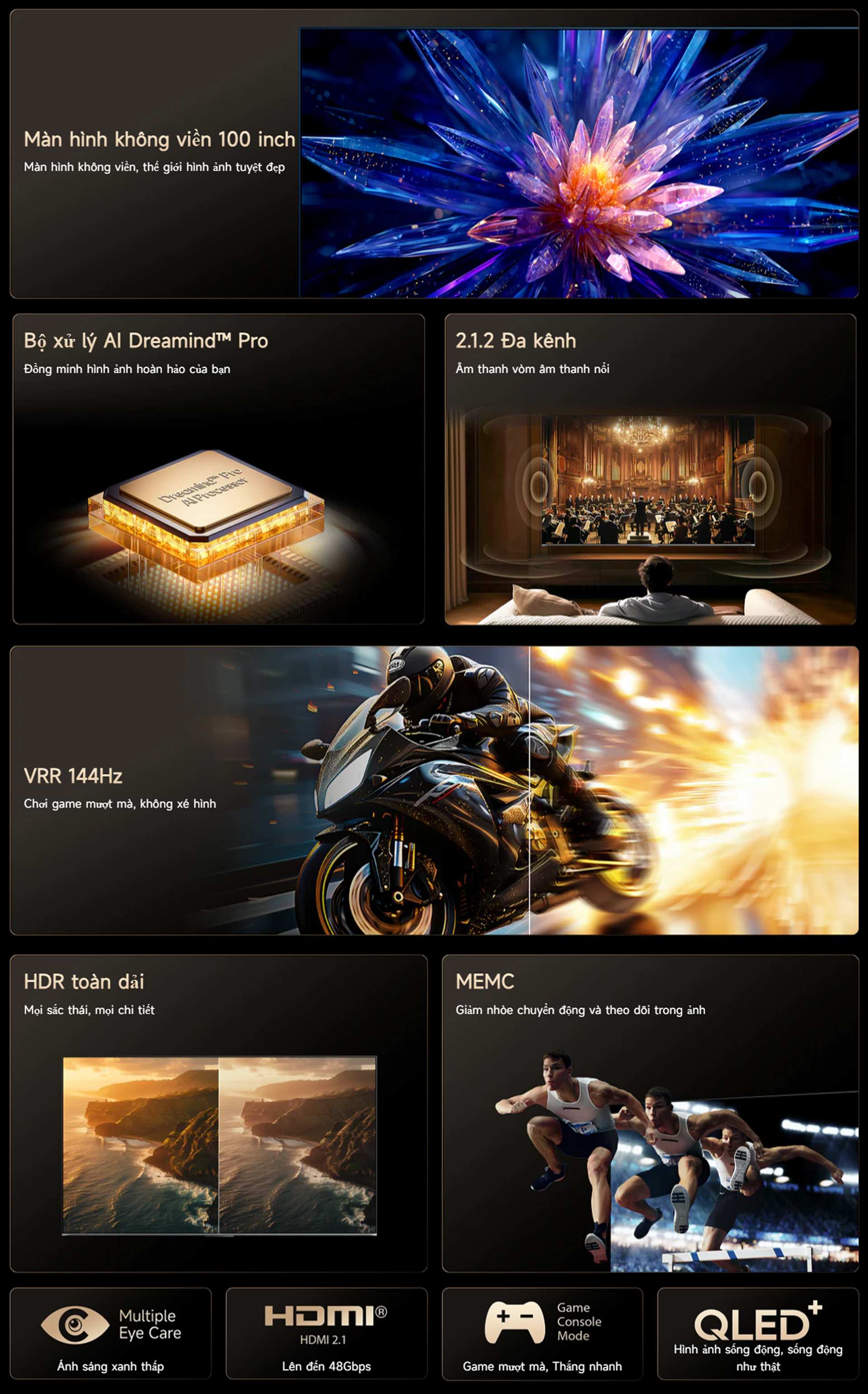 Google Tivi Dreame Q100 100 inch 100Q100 QLED 4K bigmivn 1