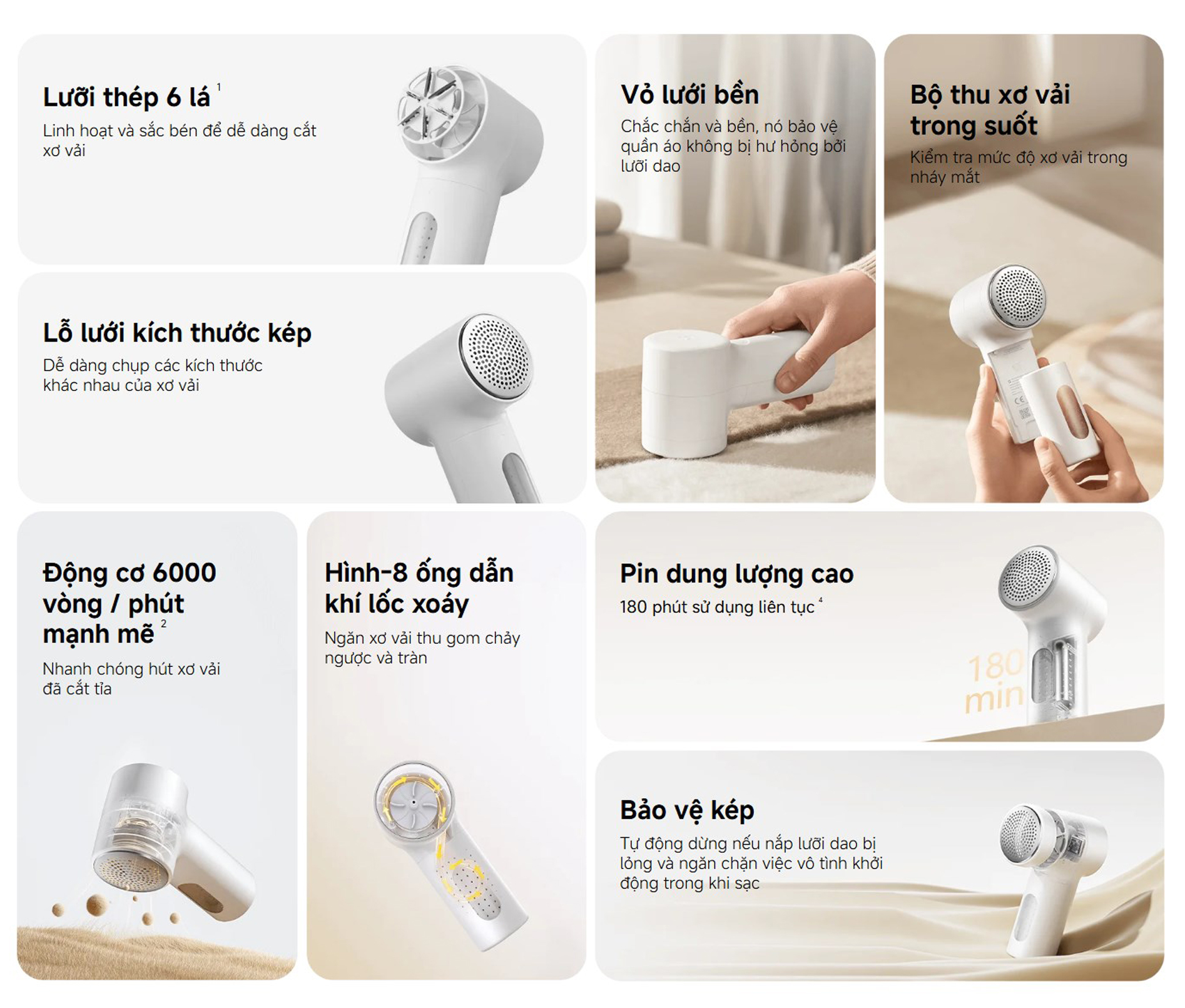 May cat xo vai Xiaomi Mijia Lint Remover 2 bigmivn 1