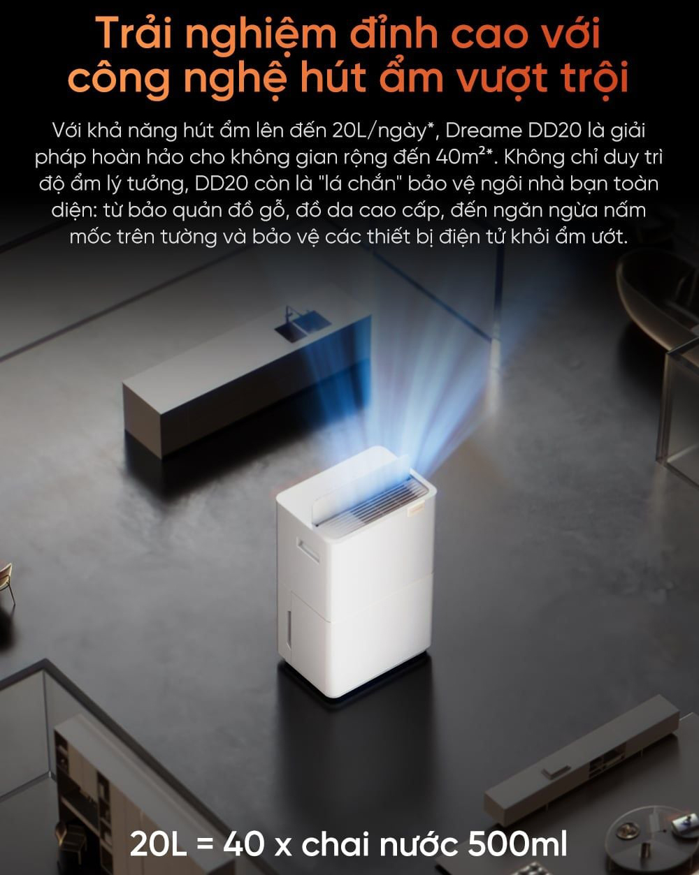 Máy hút ẩm Dreame DD20 20L - Chính hãng 4 May hut am Dreame DD20 bigmivn 2