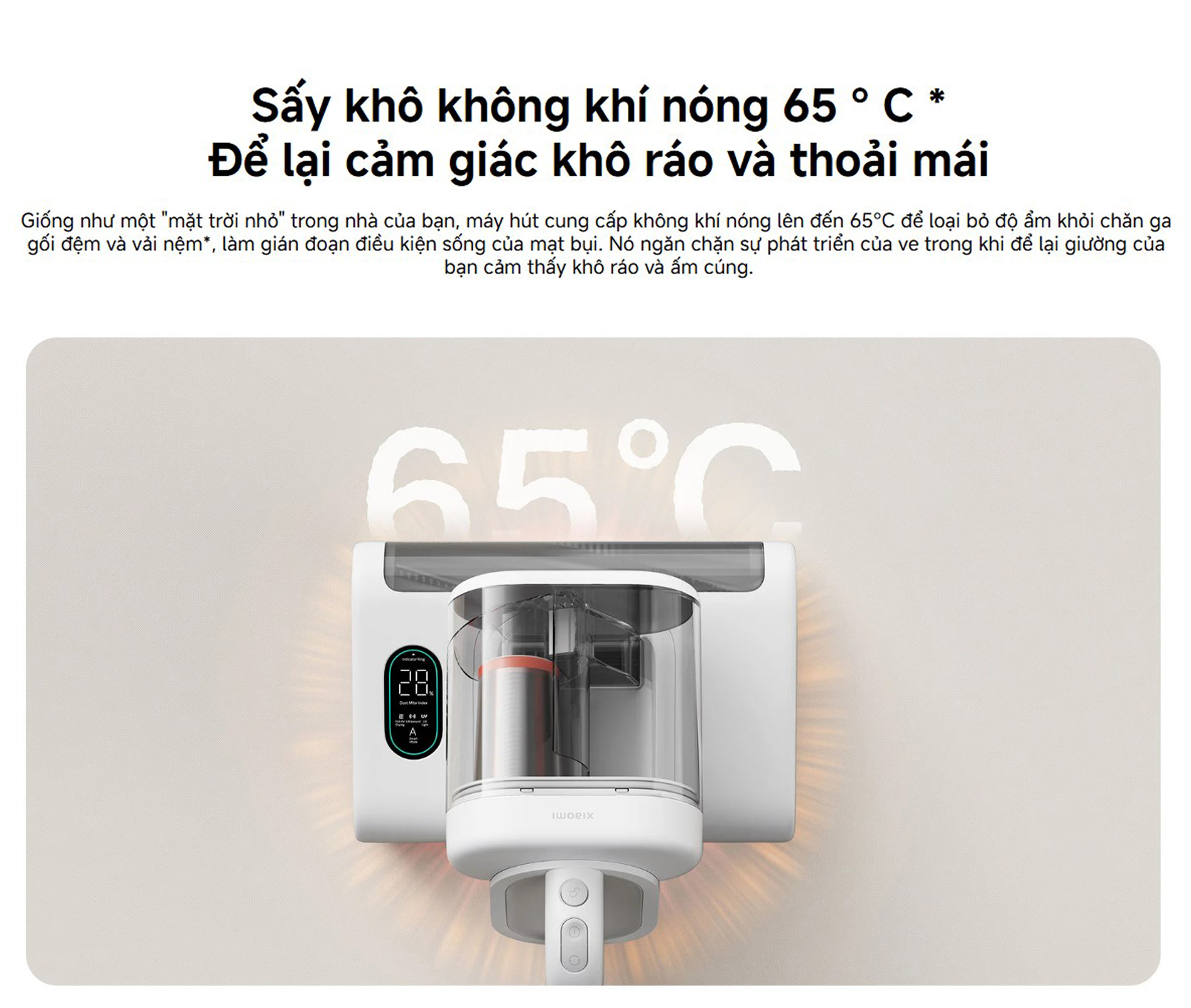 Máy hút bụi giường nệm Xiaomi Dust Mite Vacuum Cleaner 2 Pro - Chính hãng Quốc Tế 7 May hut bui giuong nem Xiaomi Dust Mite Vacuum Cleaner 2 Pro bigmivn 5