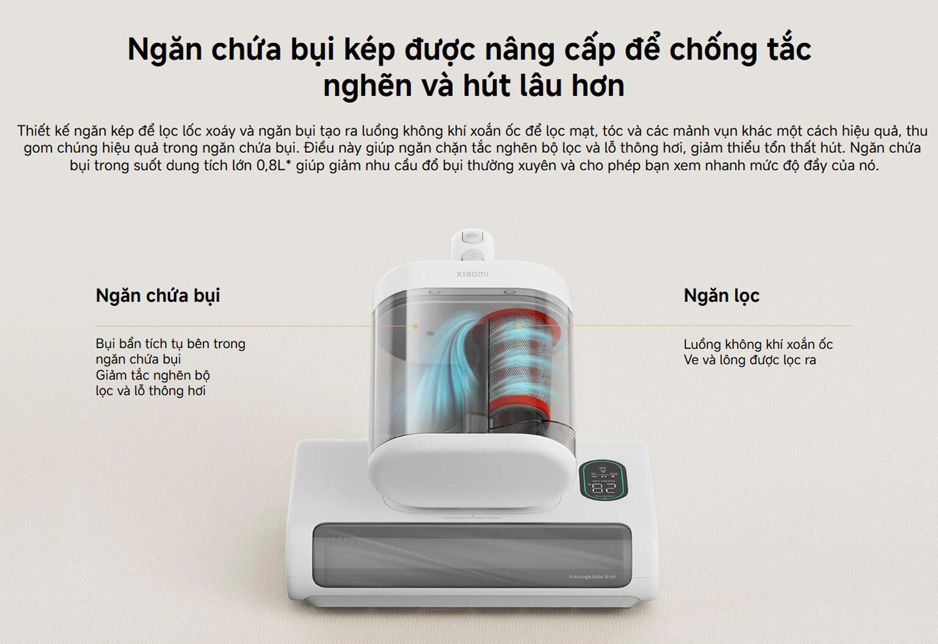 Máy hút bụi giường nệm Xiaomi Dust Mite Vacuum Cleaner 2 Pro - Chính hãng Quốc Tế 10 May hut bui giuong nem Xiaomi Dust Mite Vacuum Cleaner 2 Pro bigmivn 8