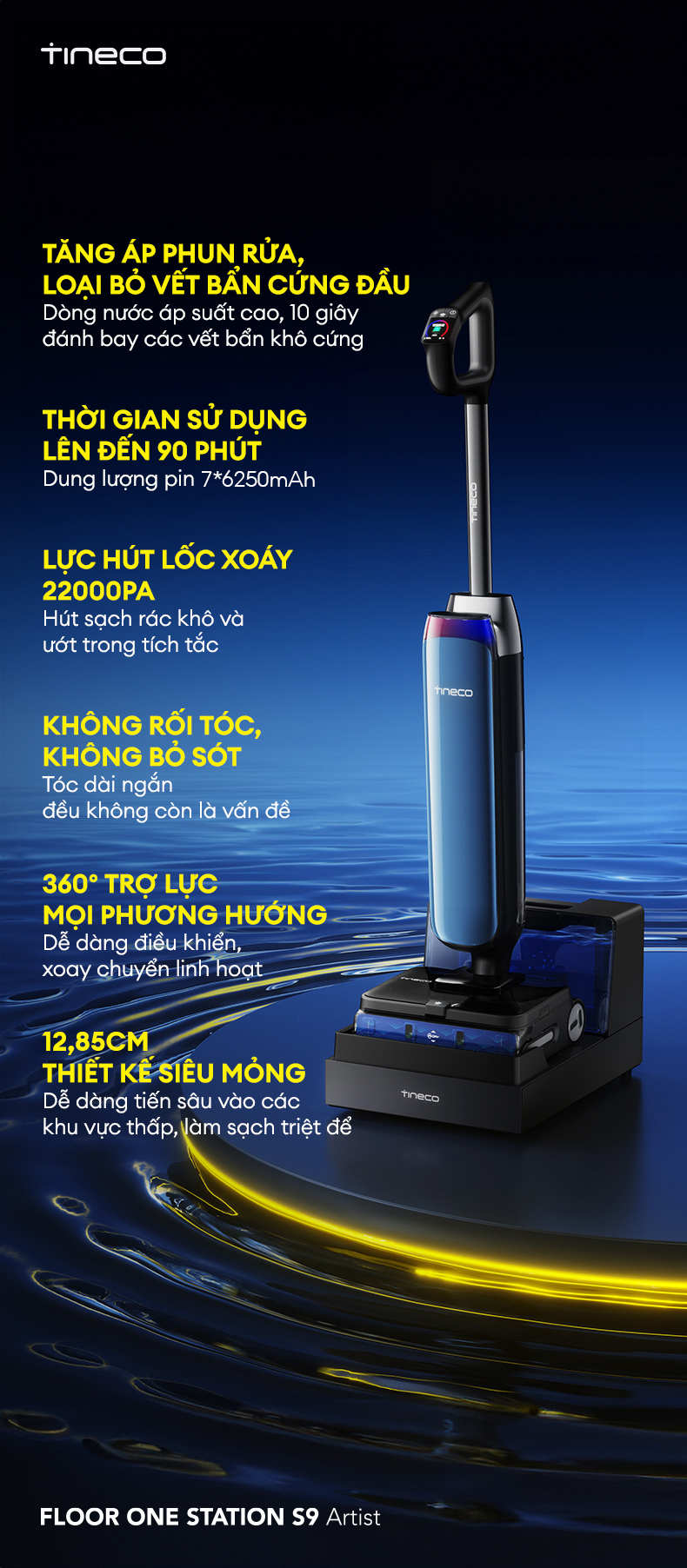 May hut bui lau nha Tineco FLOOR ONE STATION S9 Artist bigmivn 1