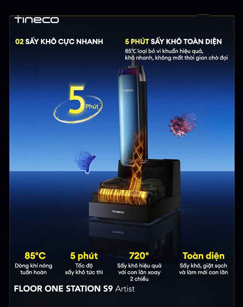 May hut bui lau nha Tineco FLOOR ONE STATION S9 Artist bigmivn 13