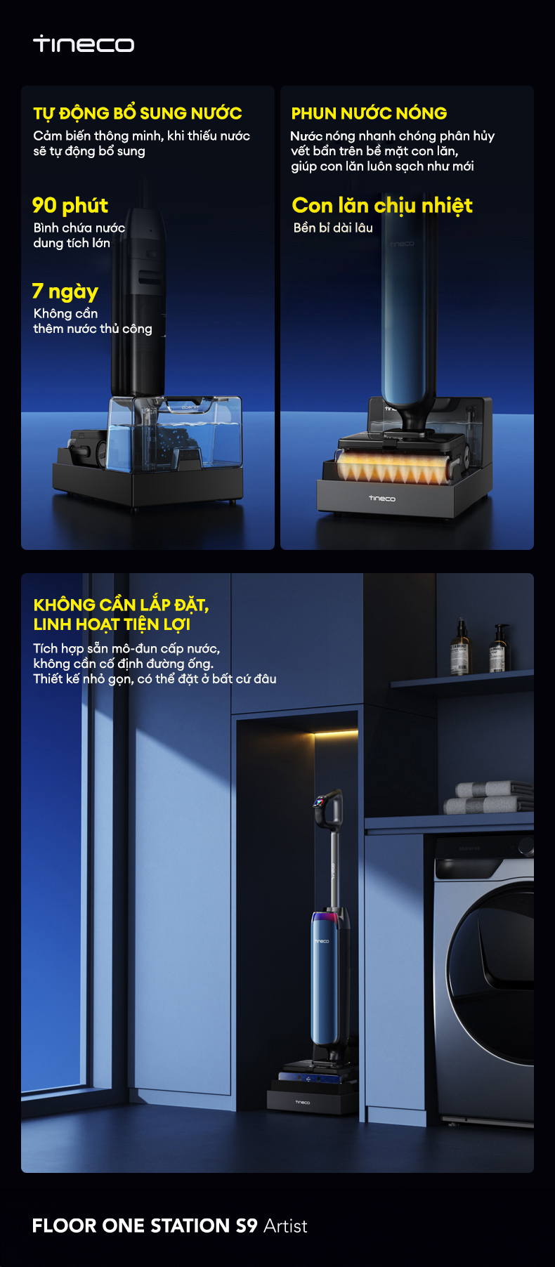 May hut bui lau nha Tineco FLOOR ONE STATION S9 Artist bigmivn 20