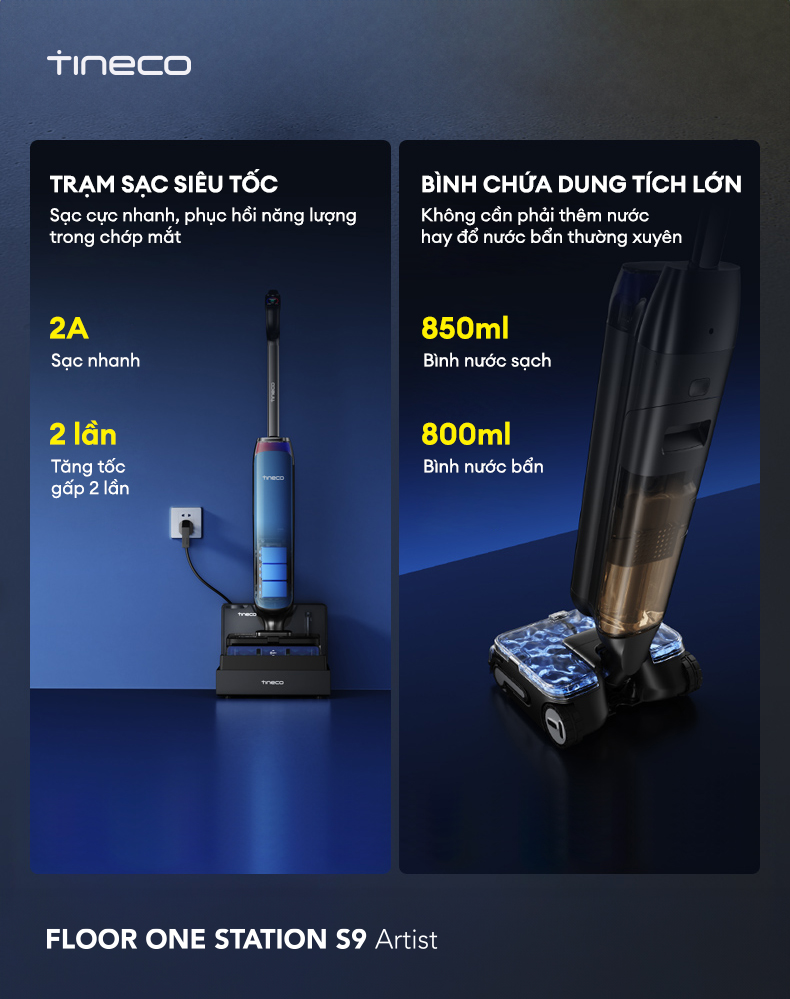 May hut bui lau nha Tineco FLOOR ONE STATION S9 Artist bigmivn 22