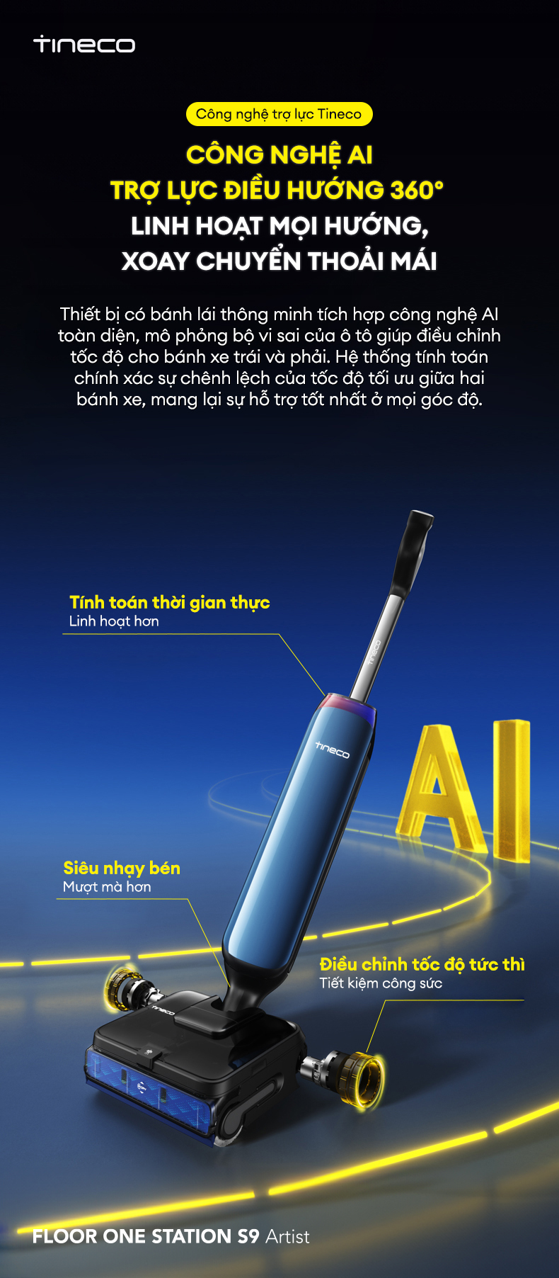 May hut bui lau nha Tineco FLOOR ONE STATION S9 Artist bigmivn 8