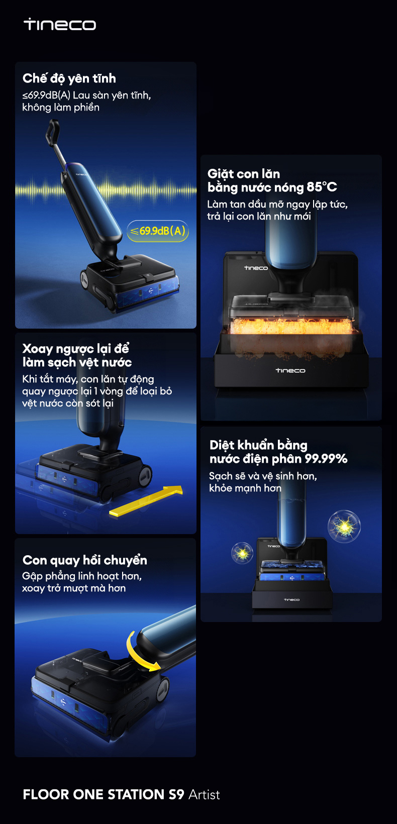 May hut bui lau nha Tineco FLOOR ONE STATION S9 Artist bigmivn