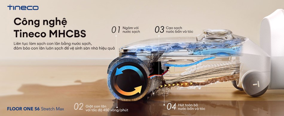 Máy hút bụi lau nhà Tineco Floor One S6 Stretch Max - Chính hãng 8 May hut bui lau nha Tineco Floor One S6 Stretch Max bigmivn 3