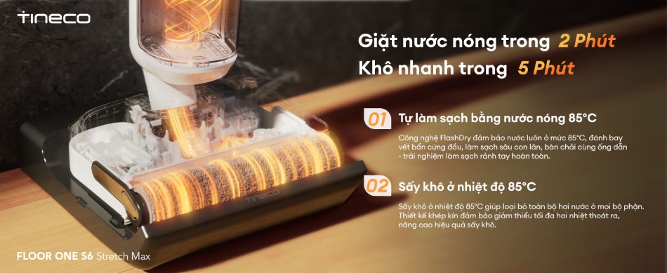 Máy hút bụi lau nhà Tineco Floor One S6 Stretch Max - Chính hãng 12 May hut bui lau nha Tineco Floor One S6 Stretch Max bigmivn 6