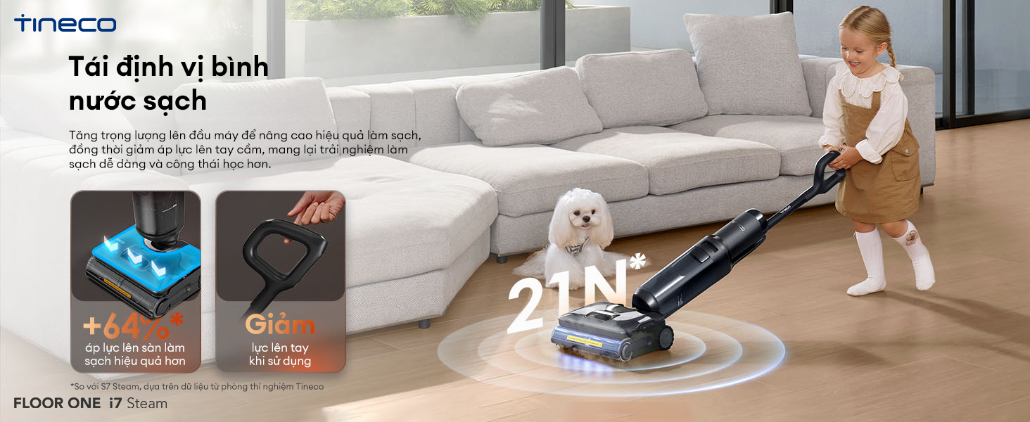 May hut bui lau san kho uot Tineco Floor One i7 Steam bigmivn 12