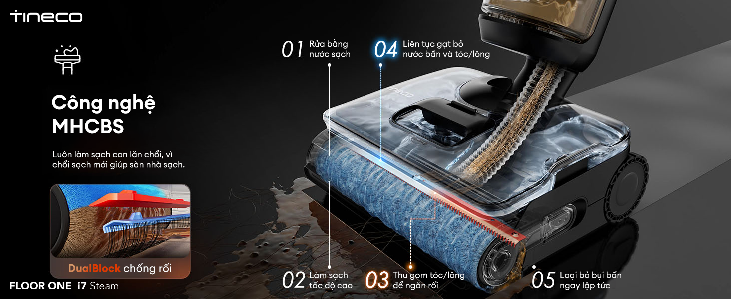 May hut bui lau san kho uot Tineco Floor One i7 Steam bigmivn 5