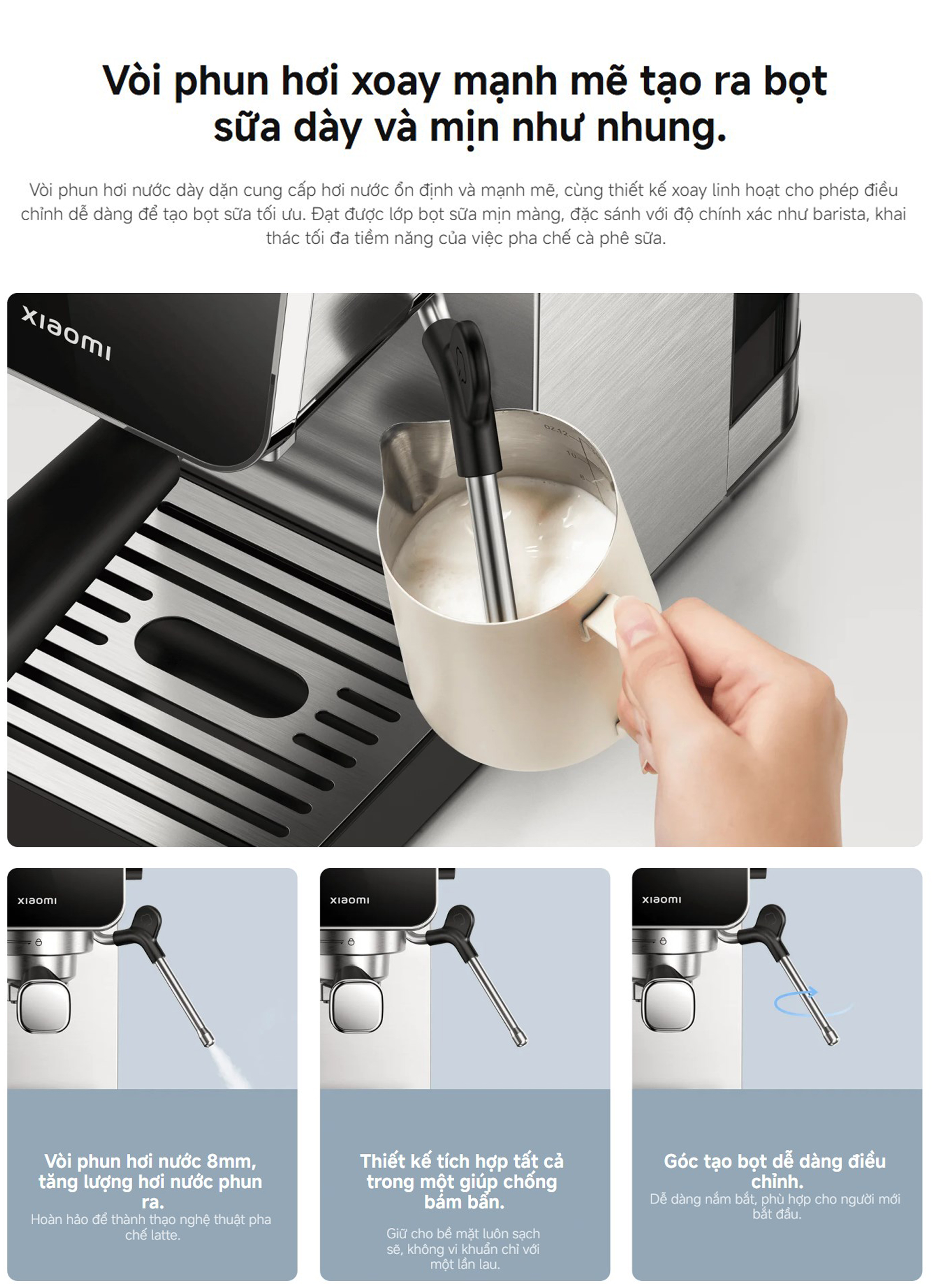 May pha ca phe ban tu dong Xiaomi Semi automatic Espresso Machine CME003 bigmivn 9