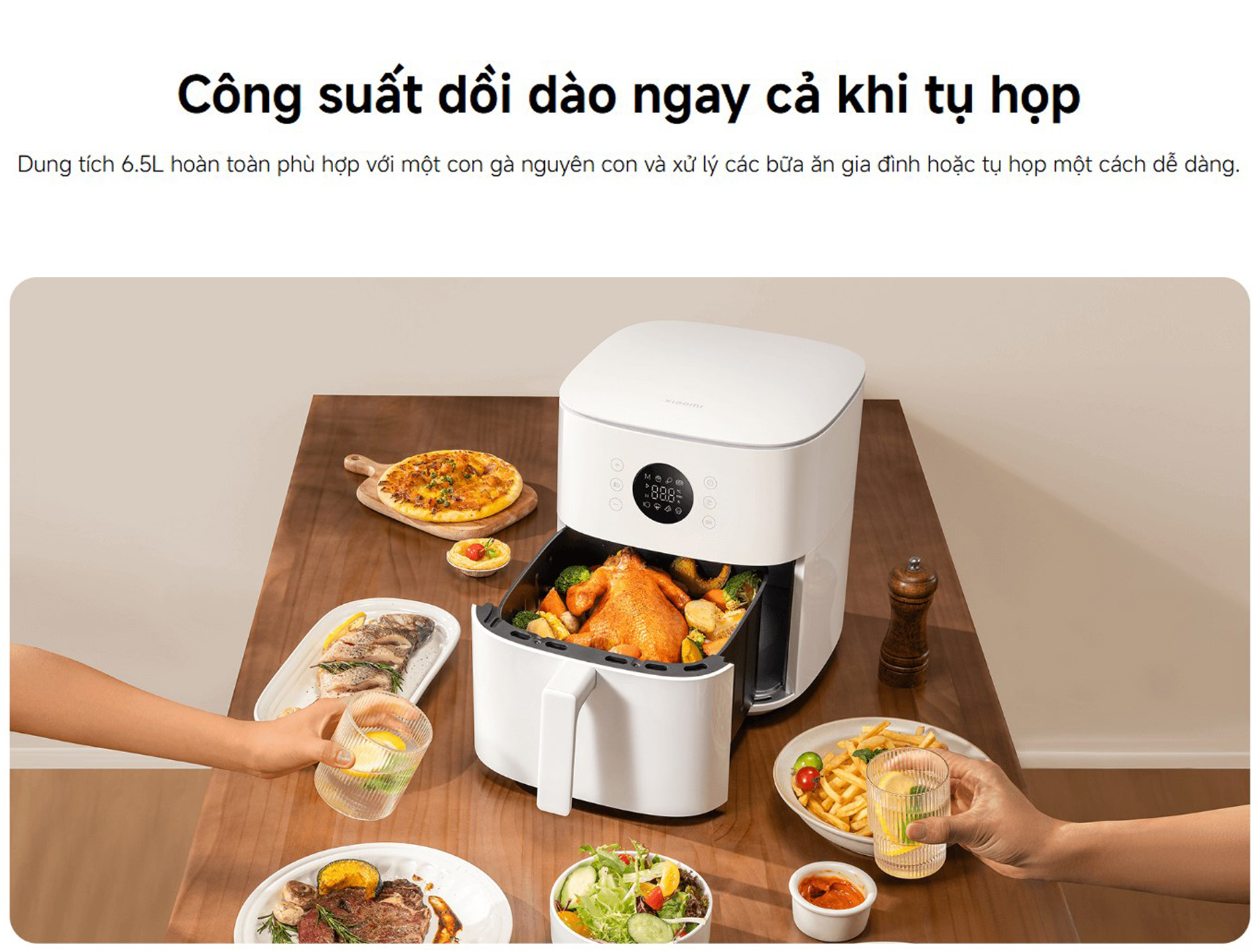 Noi chien khong dau Xiaomi Air Fryer 6.5L 1700W bigmivn 8