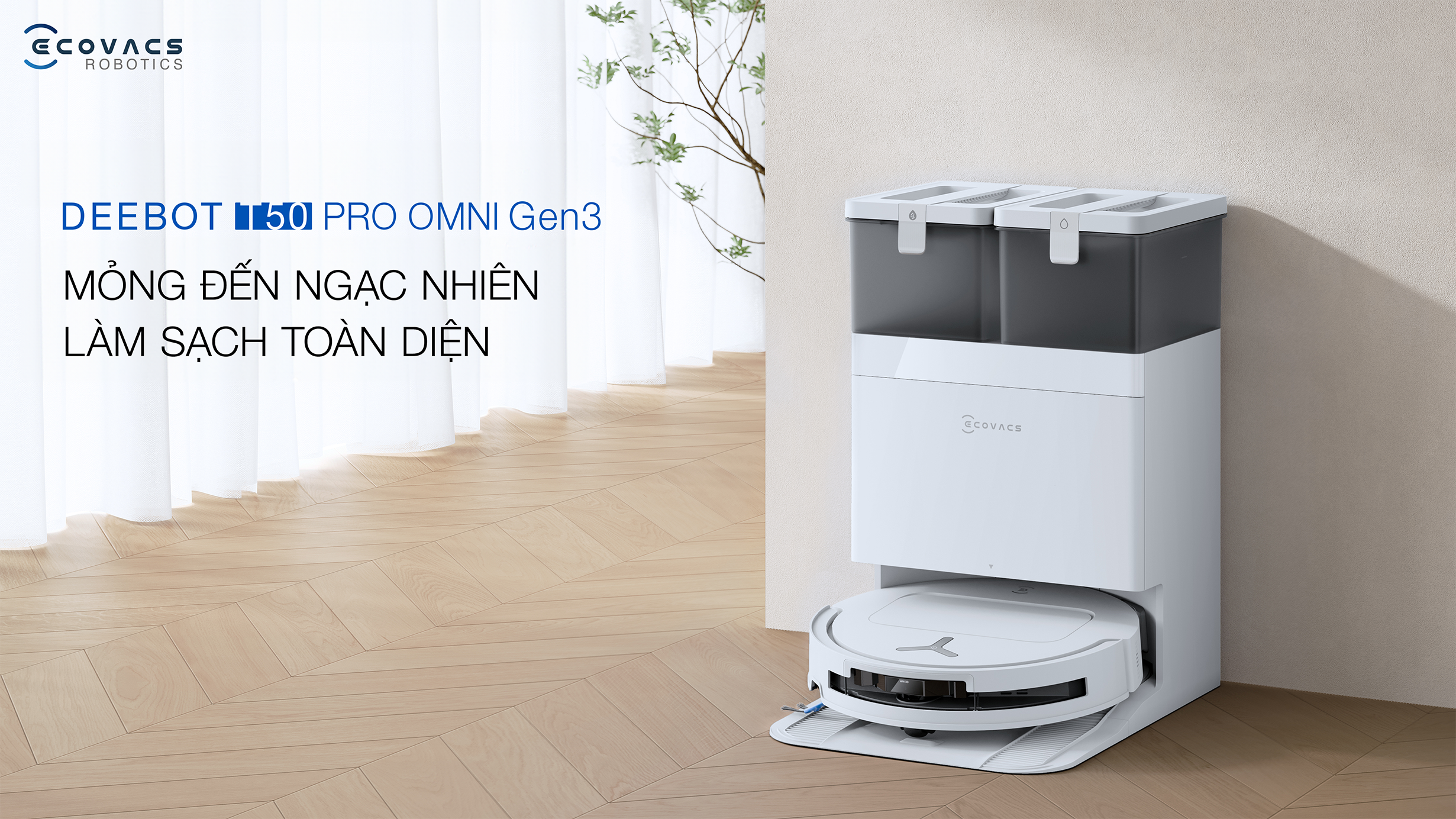 Robot hut bui lau nha Ecovacs Deebot T50 Pro Gen 3 bigmivn