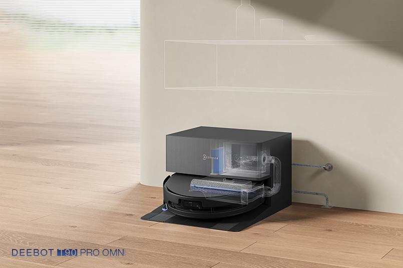 Robot hút bụi lau nhà Ecovacs Deebot T90 Pro Omni bản cấp nước tự động - Chính hãng Quốc Tế 4 Robot hut bui lau nha Ecovacs Deebot T90 Pro Omni ban cap nuoc tu dong mau den