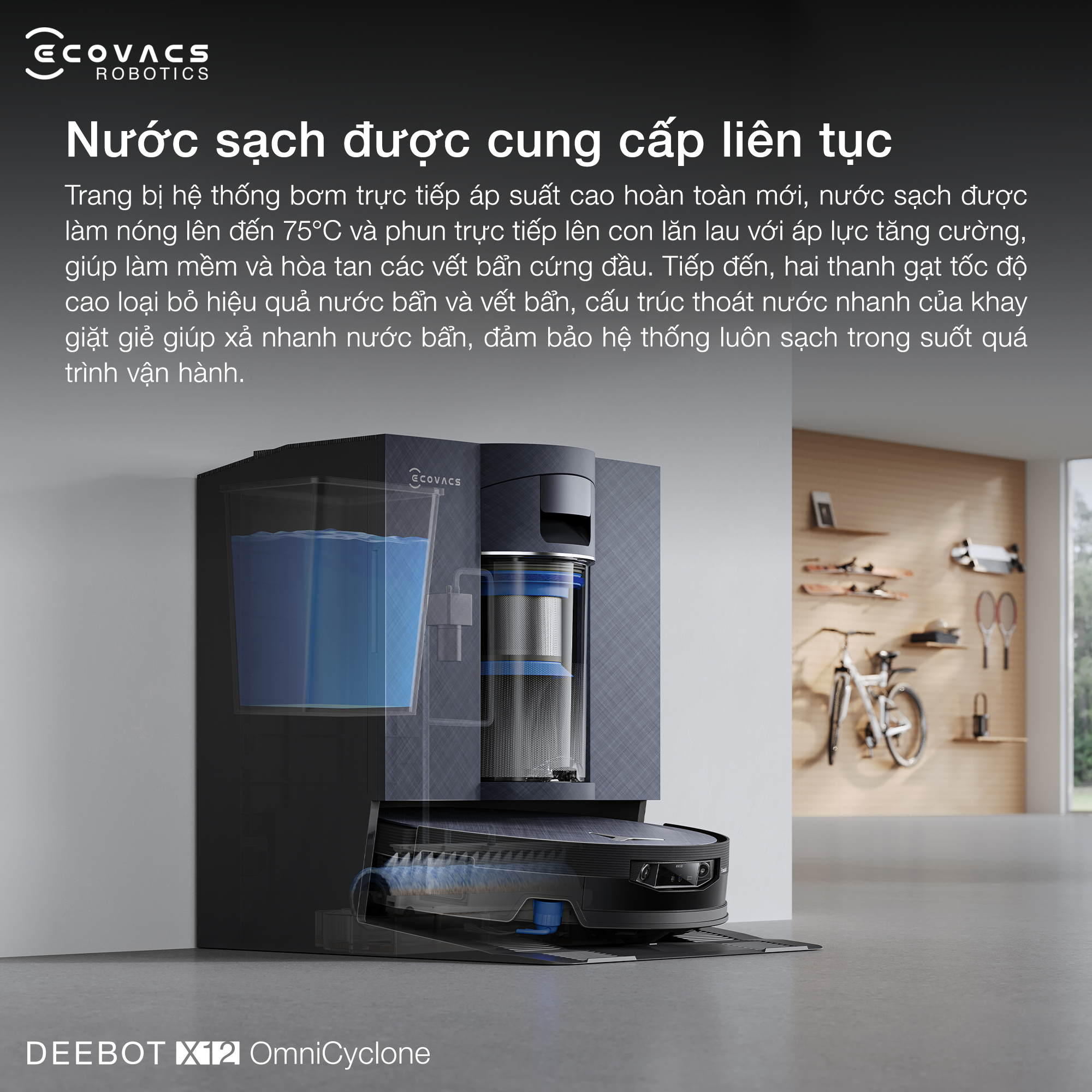 Robot hút bụi lau nhà Ecovacs Deebot X12 OmniCyclone - Bản Quốc Tế 11 Robot hut bui lau nha Ecovacs Deebot X12 OmniCyclone bigmivn 10