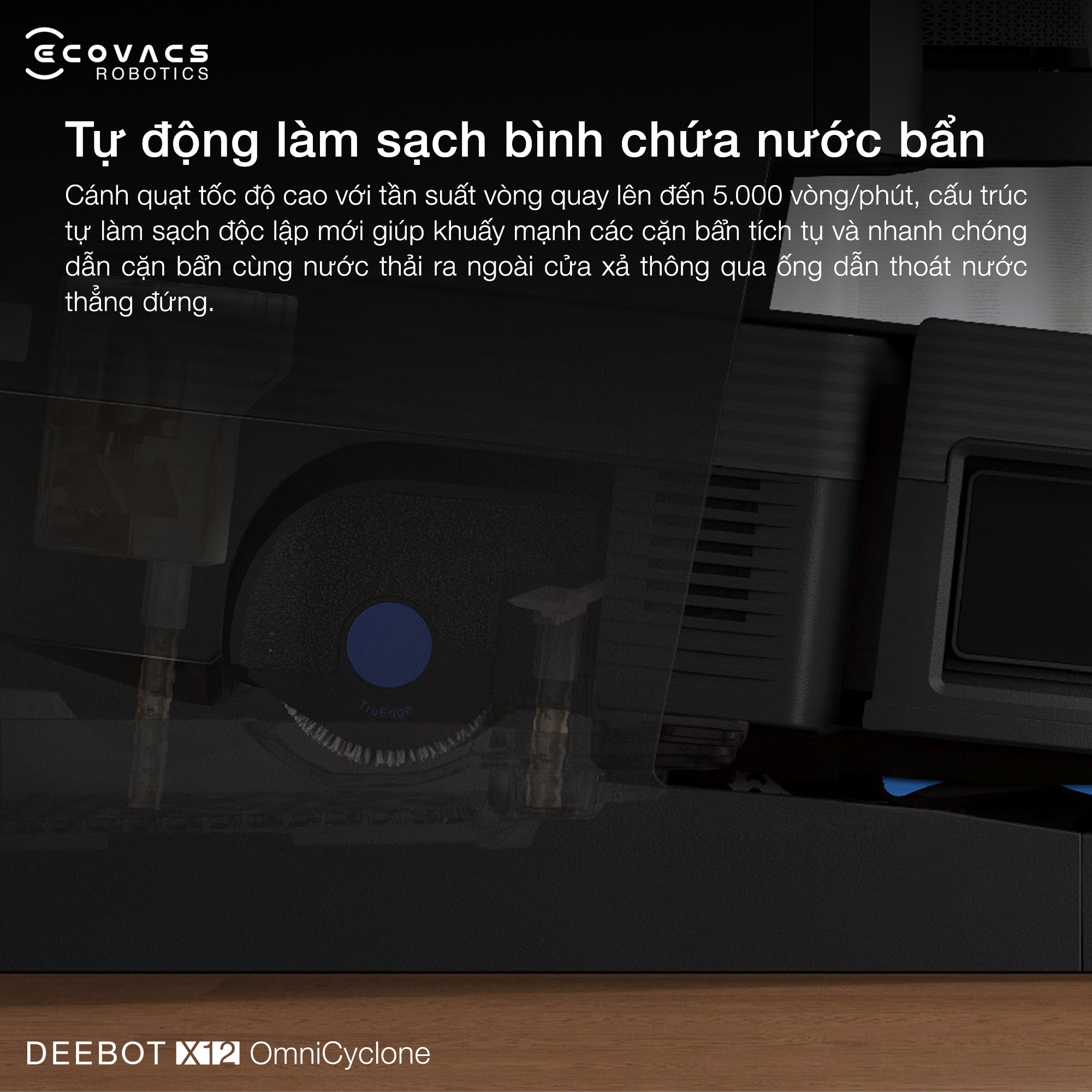 Robot hút bụi lau nhà Ecovacs Deebot X12 OmniCyclone - Bản Quốc Tế 12 Robot hut bui lau nha Ecovacs Deebot X12 OmniCyclone bigmivn 11