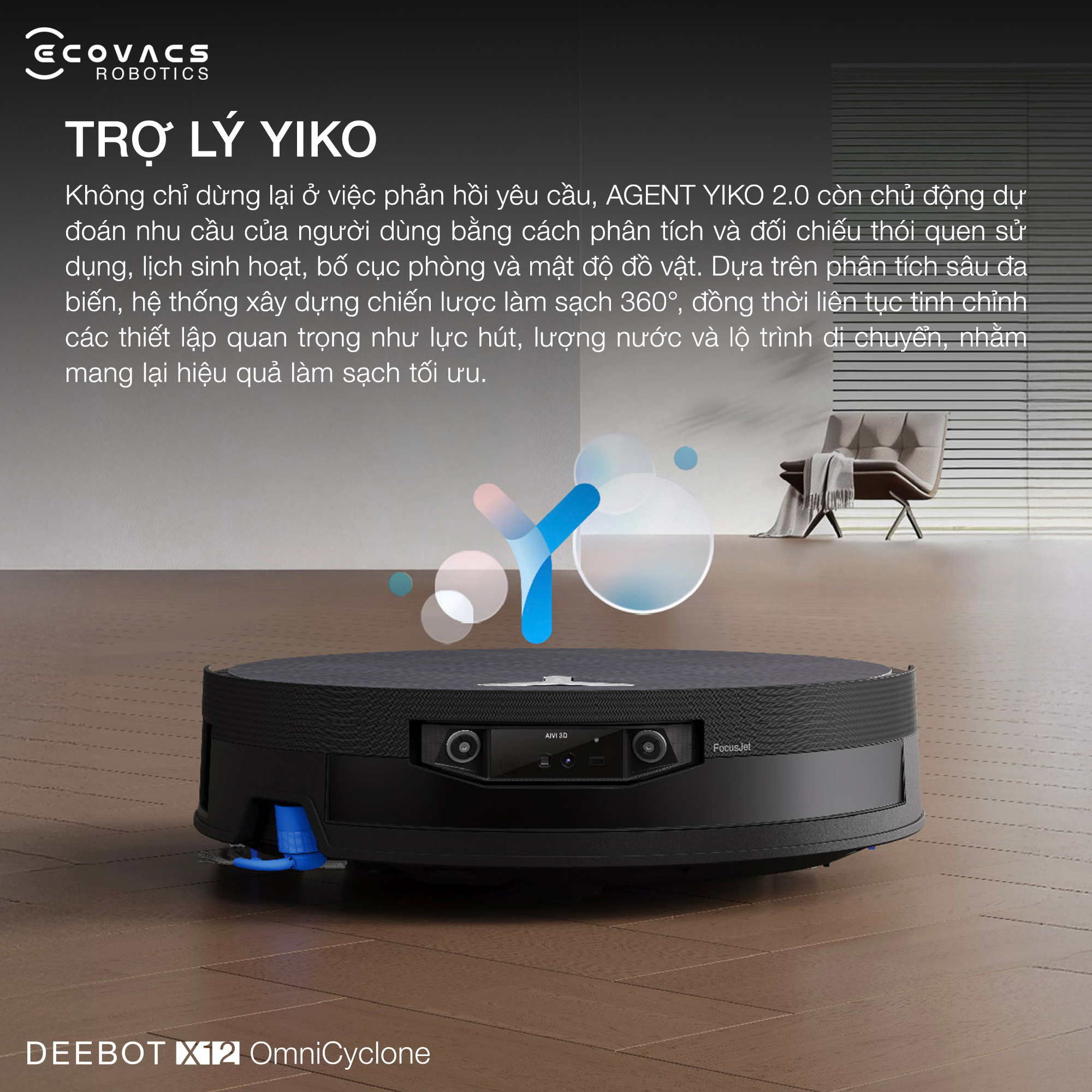 Robot hút bụi lau nhà Ecovacs Deebot X12 OmniCyclone - Bản Quốc Tế 18 Robot hut bui lau nha Ecovacs Deebot X12 OmniCyclone bigmivn 15