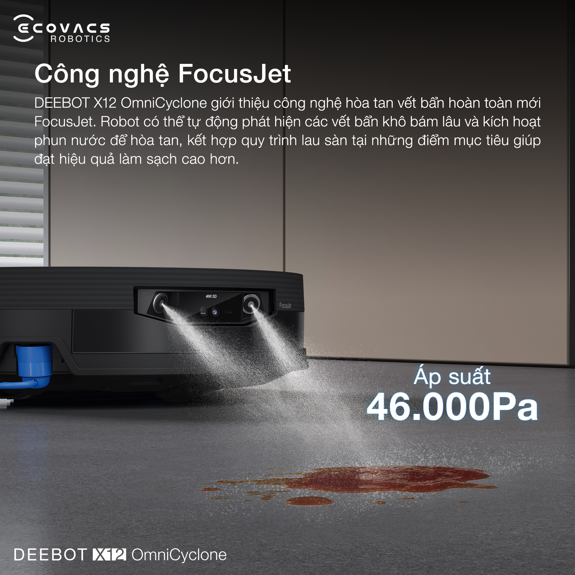 Robot hút bụi lau nhà Ecovacs Deebot X12 OmniCyclone - Bản Quốc Tế 4 Robot hut bui lau nha Ecovacs Deebot X12 OmniCyclone bigmivn 2