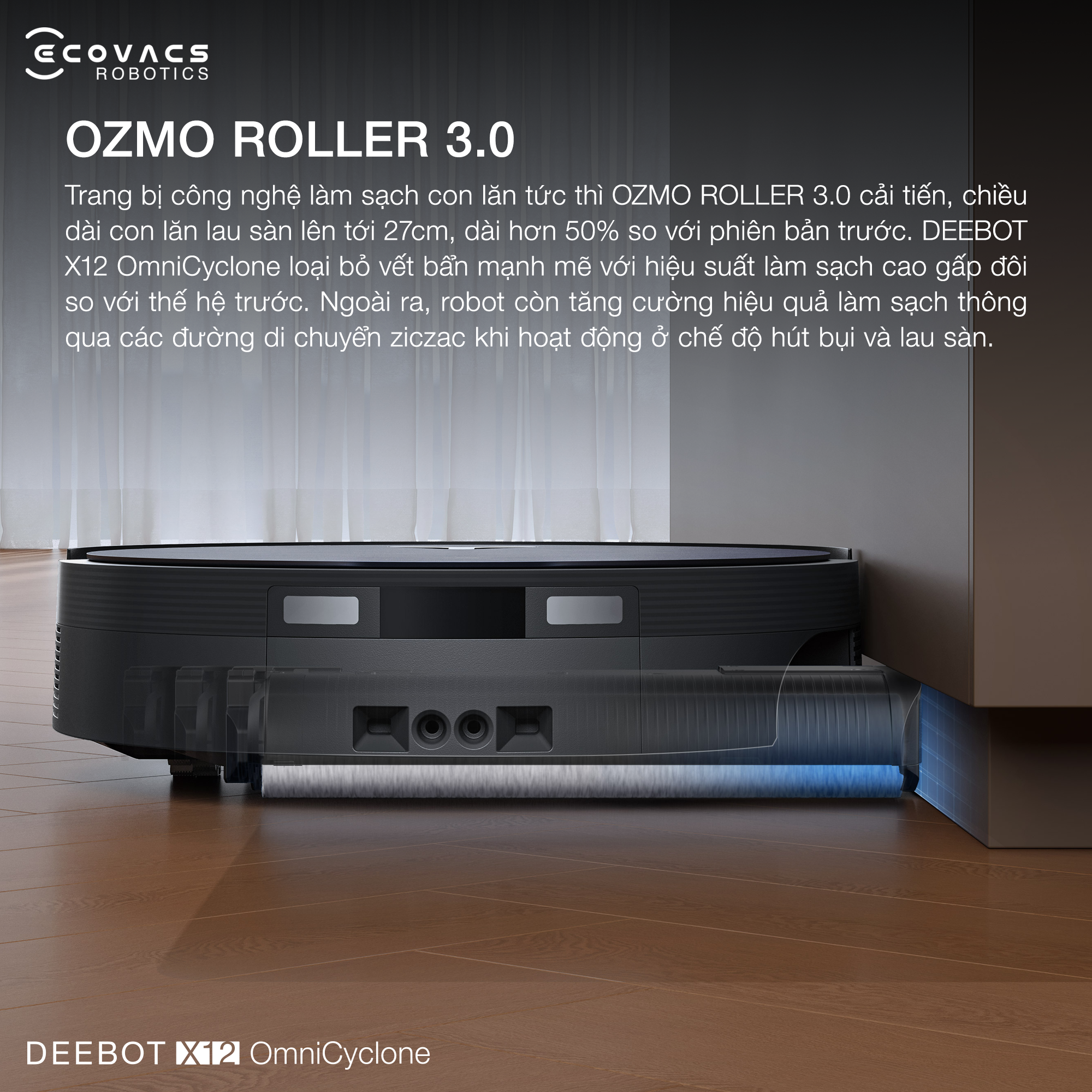 Robot hút bụi lau nhà Ecovacs Deebot X12 OmniCyclone - Bản Quốc Tế 5 Robot hut bui lau nha Ecovacs Deebot X12 OmniCyclone bigmivn 3
