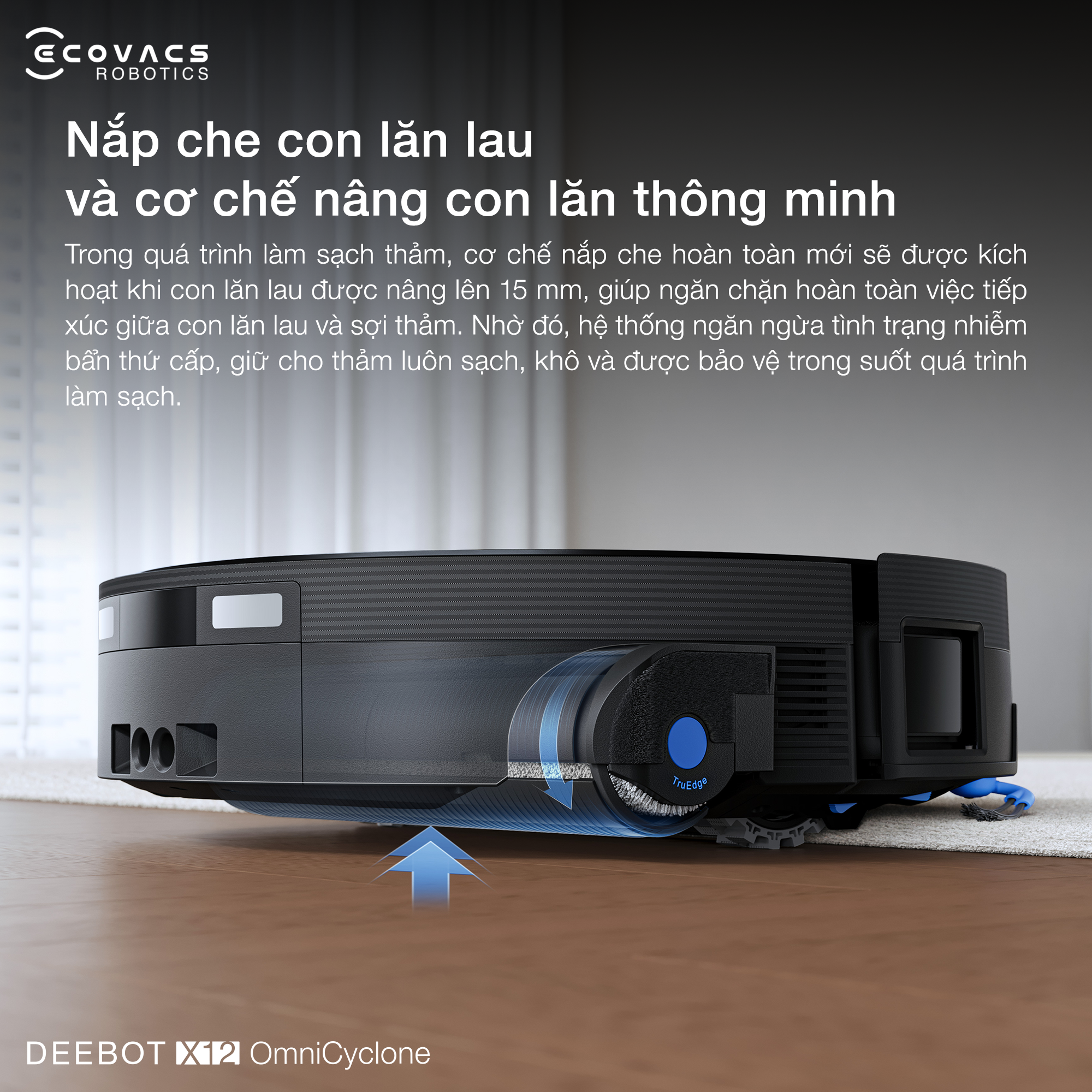 Robot hút bụi lau nhà Ecovacs Deebot X12 OmniCyclone - Bản Quốc Tế 6 Robot hut bui lau nha Ecovacs Deebot X12 OmniCyclone bigmivn 4