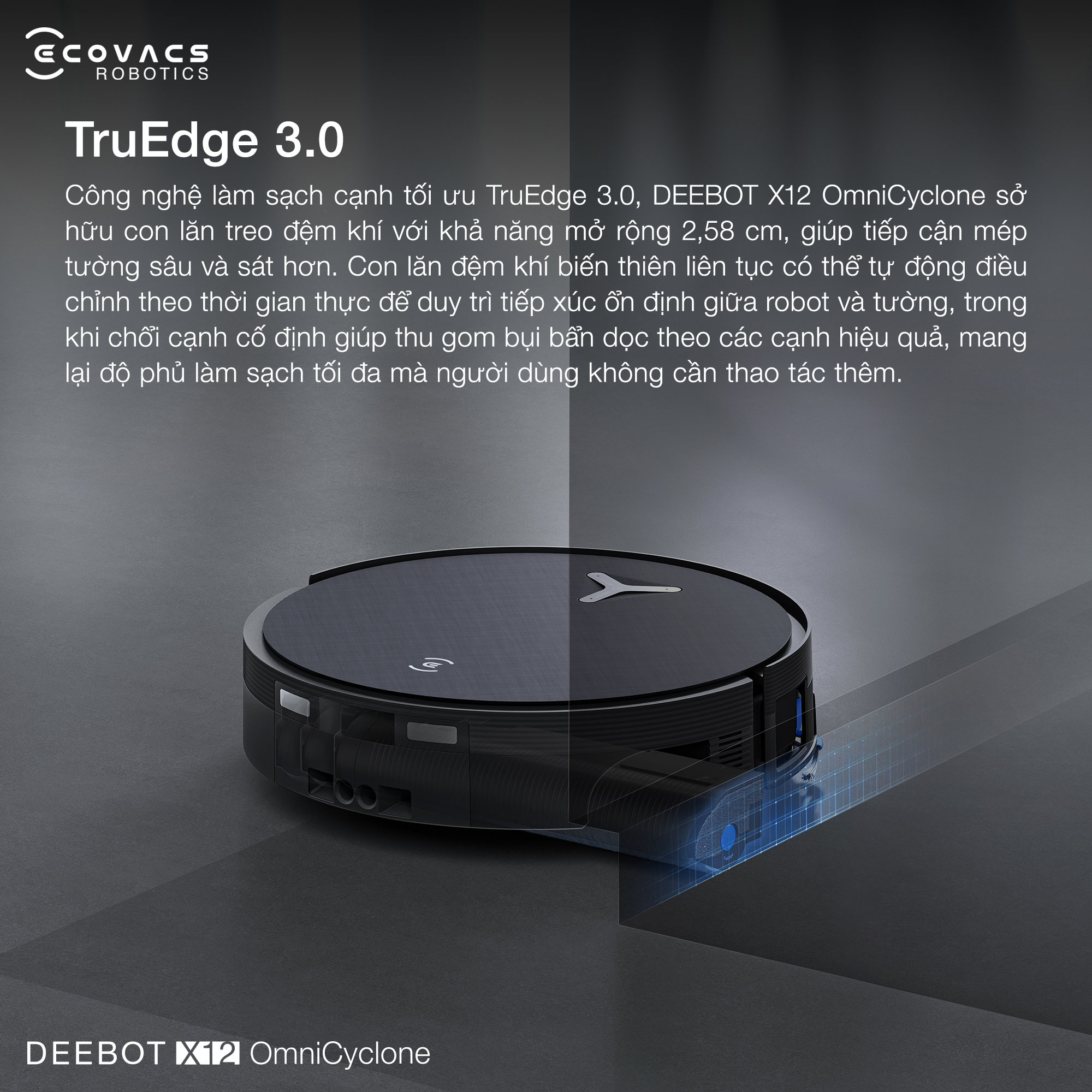 Robot hút bụi lau nhà Ecovacs Deebot X12 OmniCyclone - Bản Quốc Tế 7 Robot hut bui lau nha Ecovacs Deebot X12 OmniCyclone bigmivn 5