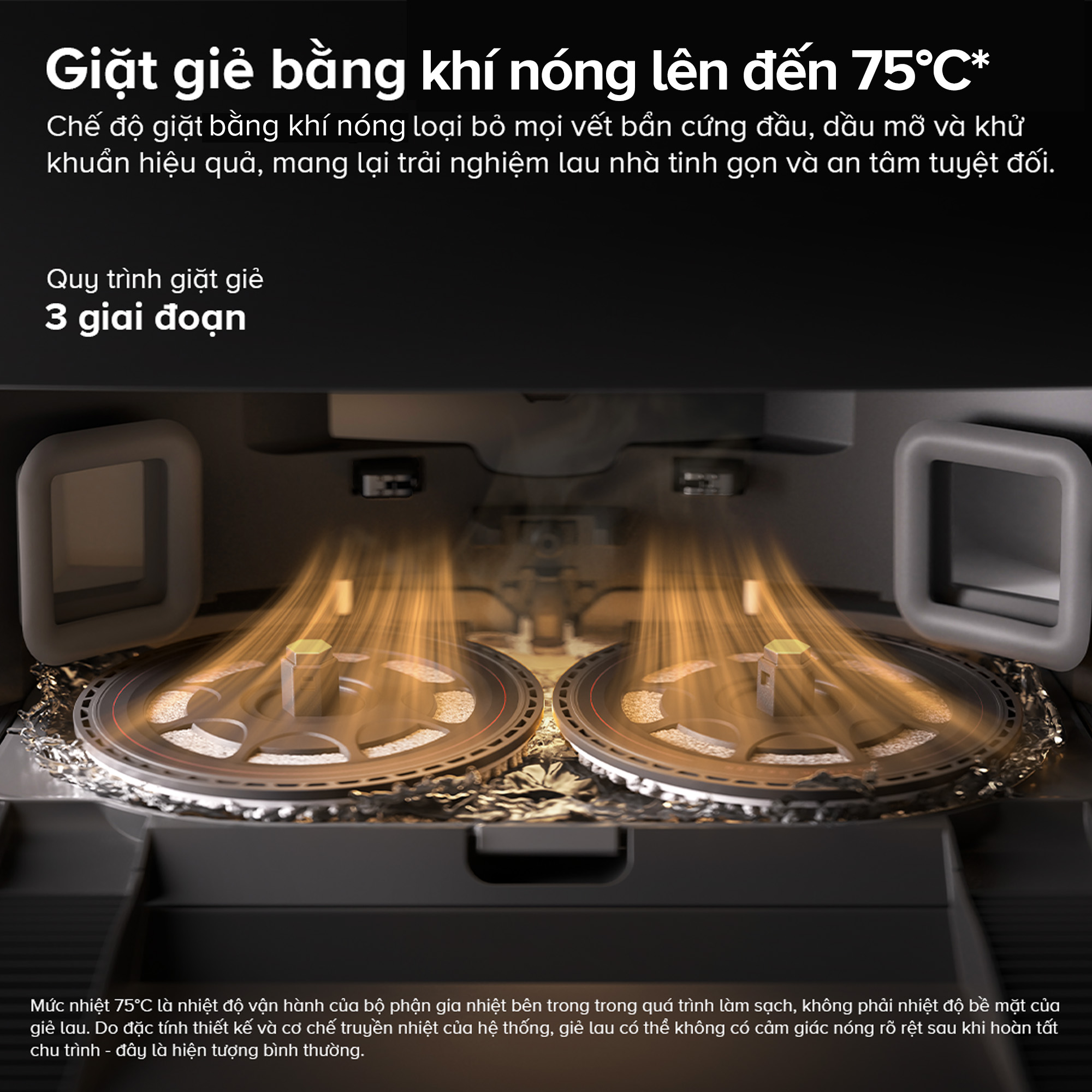 Robot hut bui lau nha Roborock Qrevo S Pro giat gie bang khi nong