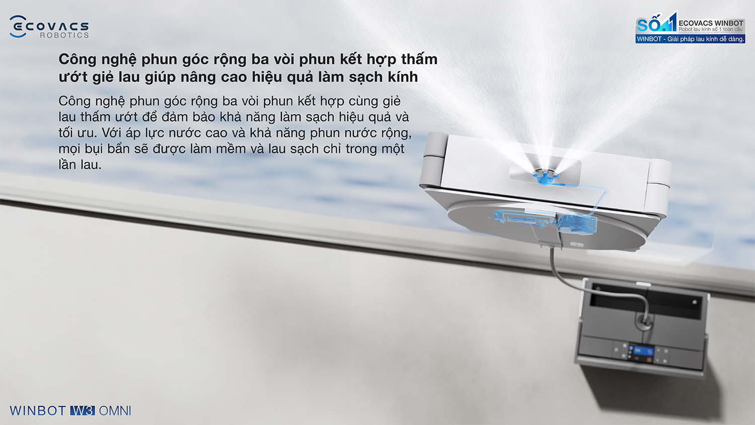 Robot lau kinh Ecovacs Winbot W3 Omni bigmivn 10