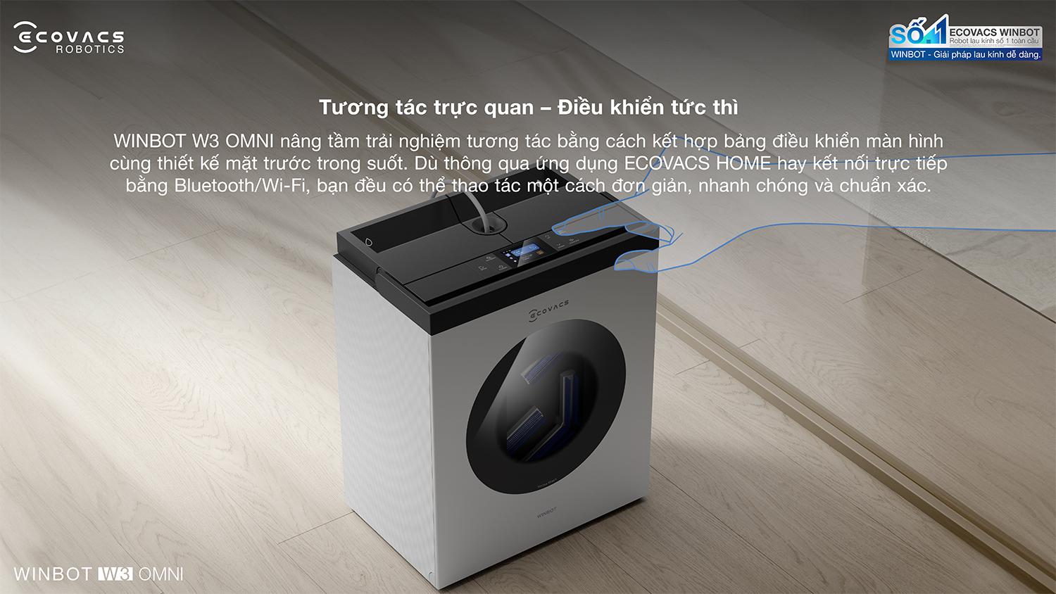 Robot lau kinh Ecovacs Winbot W3 Omni bigmivn 11