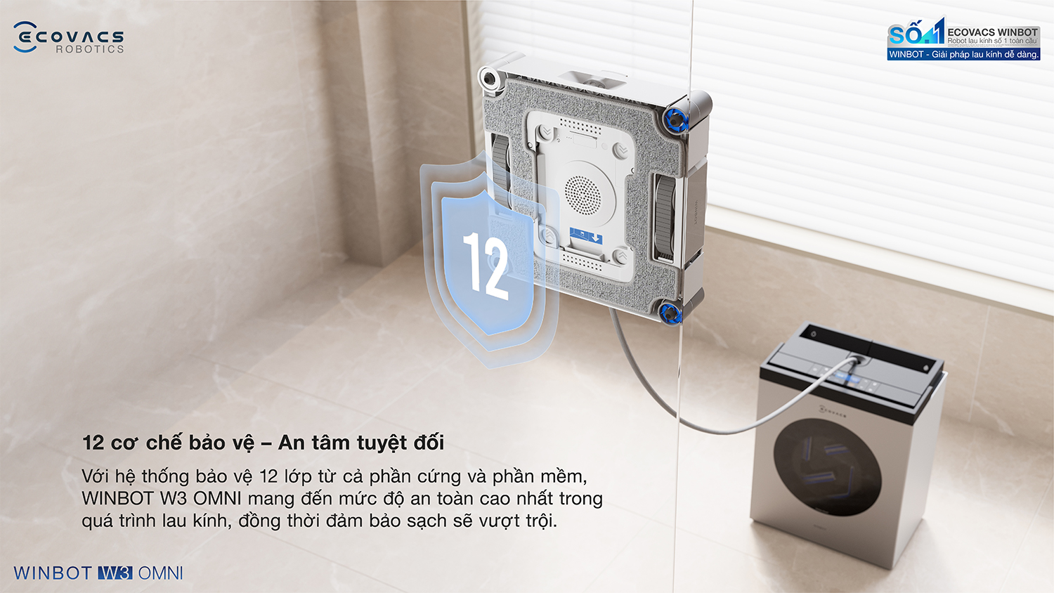 Robot lau kinh Ecovacs Winbot W3 Omni bigmivn 14