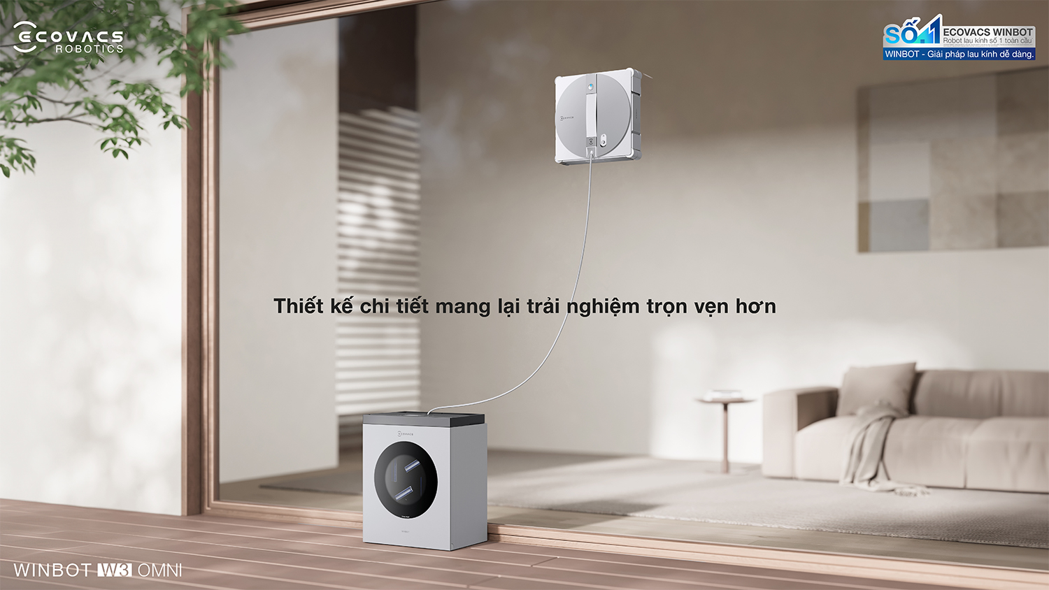 Robot lau kinh Ecovacs Winbot W3 Omni bigmivn 18