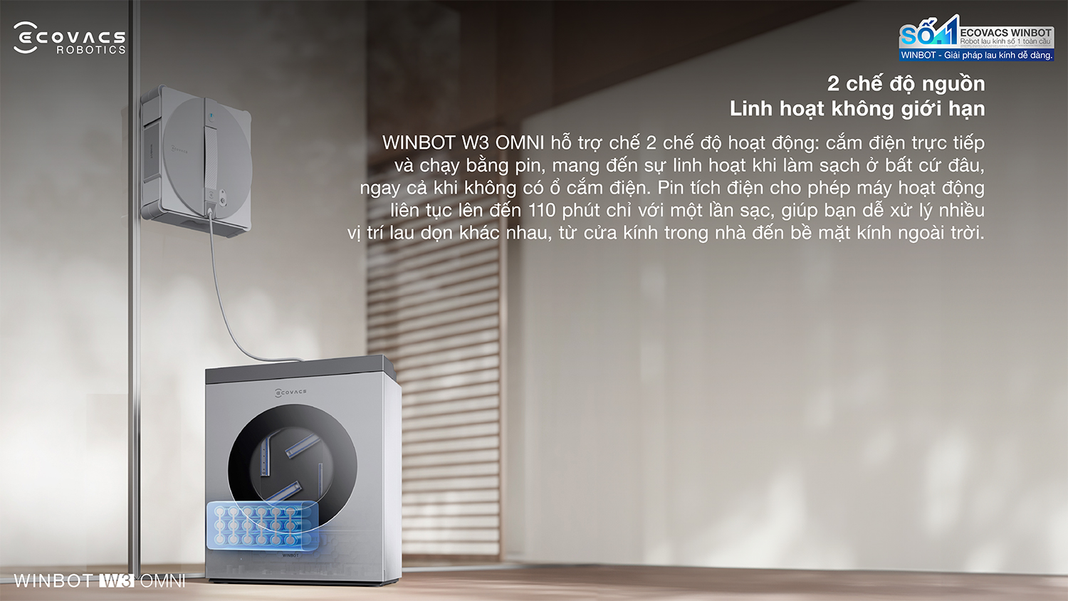 Robot lau kinh Ecovacs Winbot W3 Omni bigmivn 4