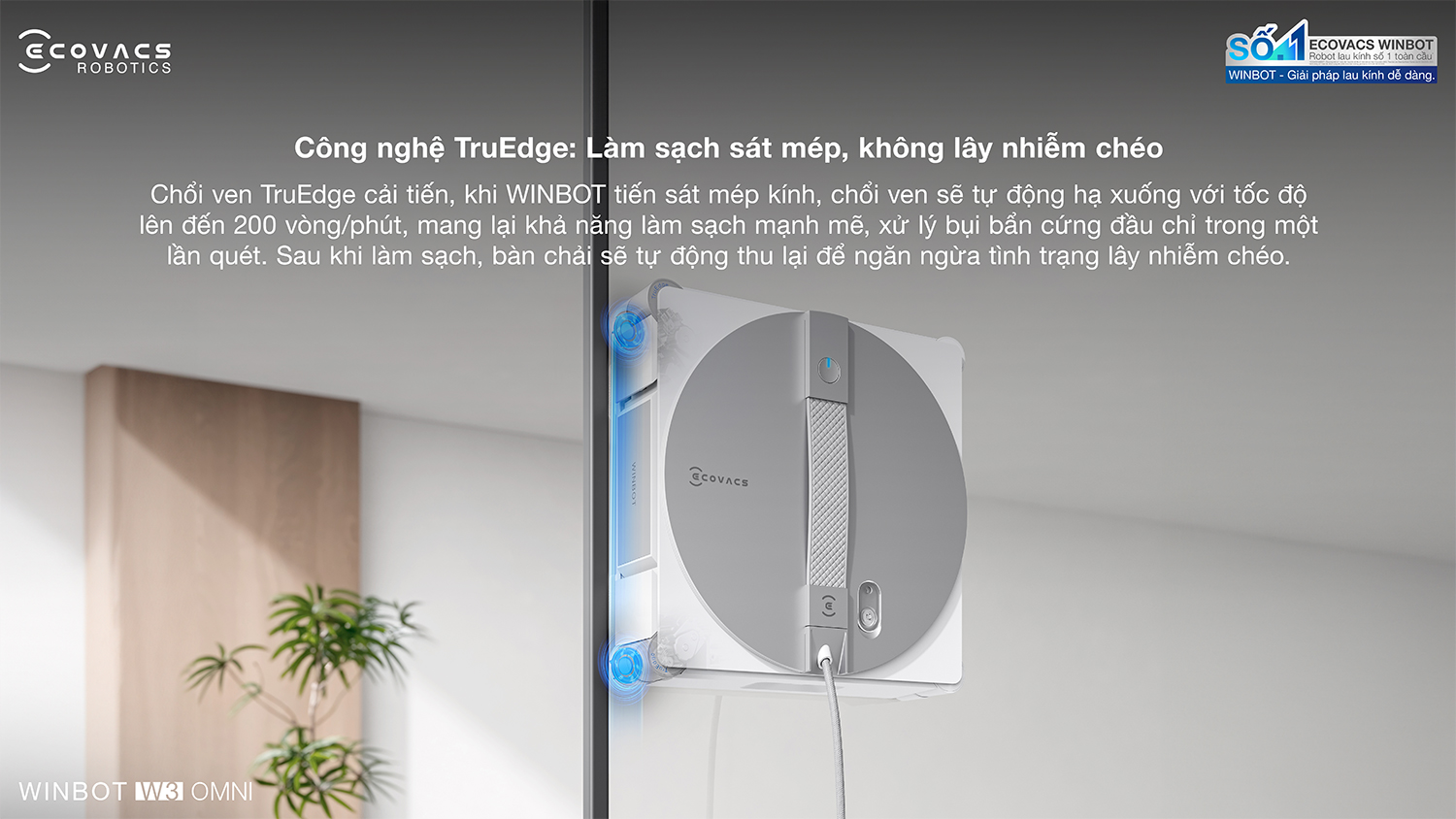 Robot lau kinh Ecovacs Winbot W3 Omni bigmivn 8