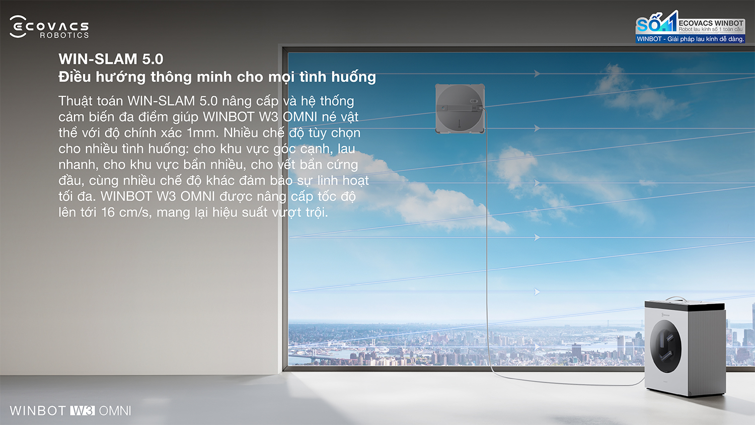 Robot lau kinh Ecovacs Winbot W3 Omni bigmivn 9