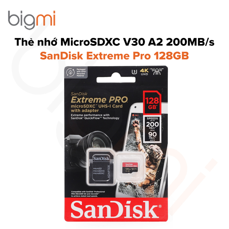 Thẻ nhớ MicroSDXC SanDisk Extreme Pro 128GB V30 A2