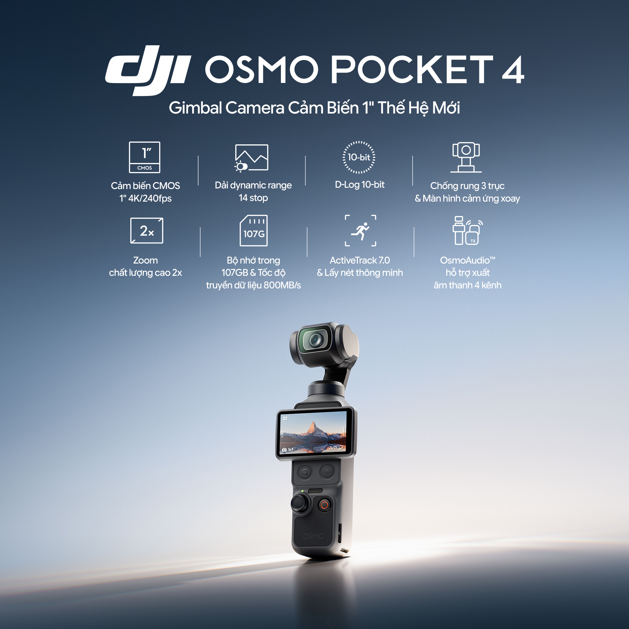 Camera DJI Osmo Pocket 4 Standard Combo - Chính Hãng 3 DJI Osmo Pocket 4 bigmivn 1