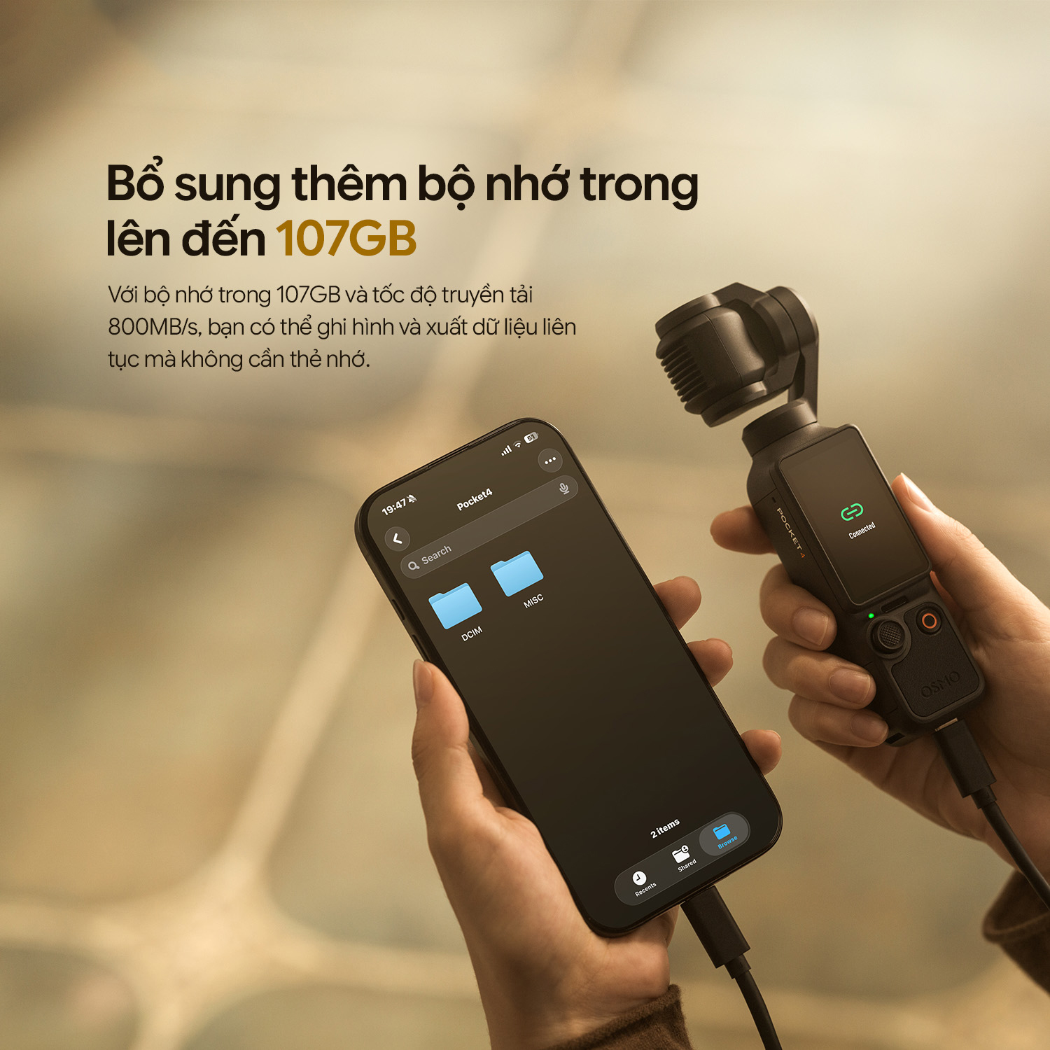Camera DJI Osmo Pocket 4 Standard Combo - Chính Hãng 9 DJI Osmo Pocket 4 chinh hang tai bigmivn 12