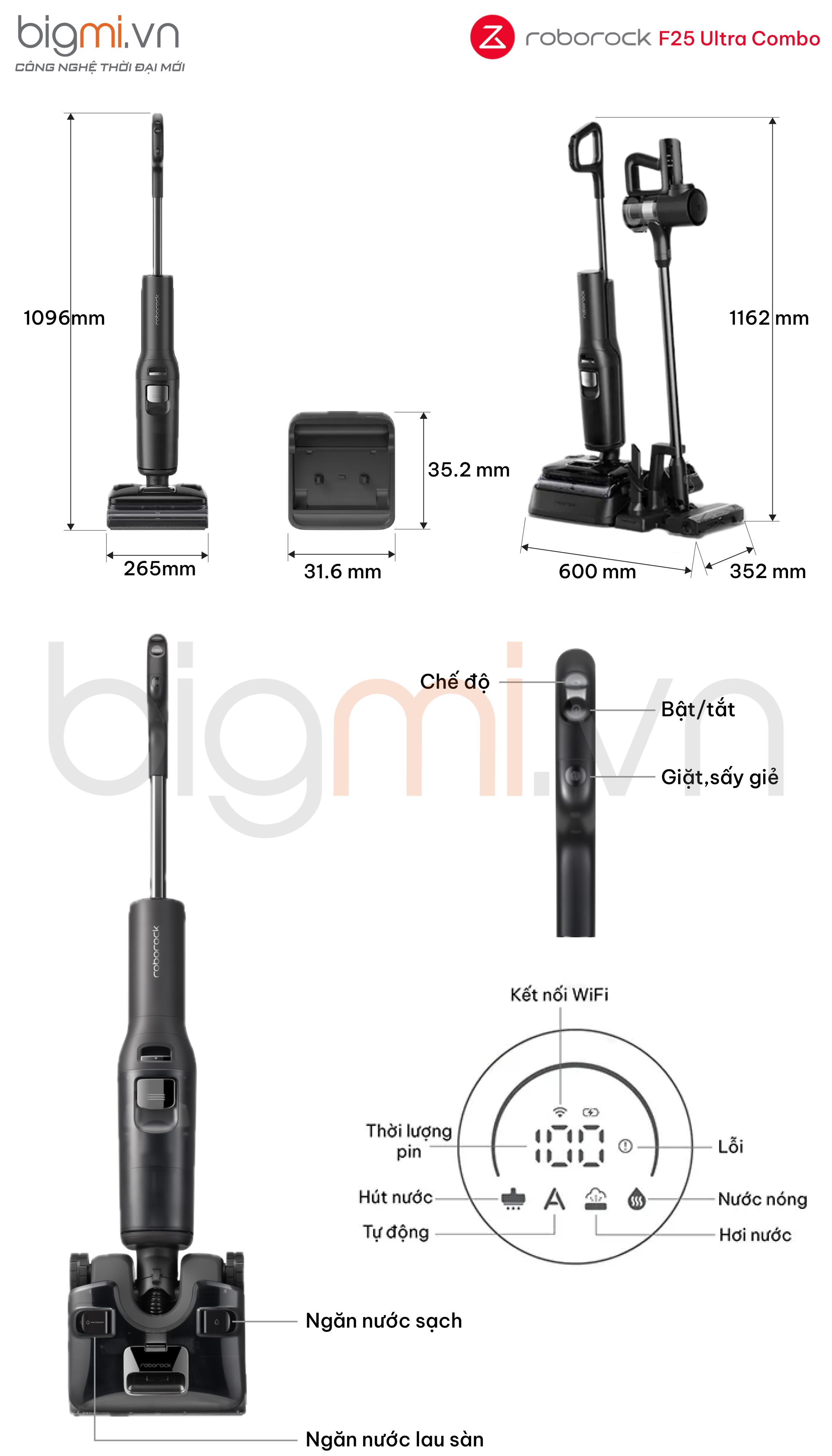 Máy hút bụi lau nhà Roborock F25 Ultra Combo - Quốc Tế 2 HDSD May hut bui lau nha Roborock F25 Ultra Combo scaled