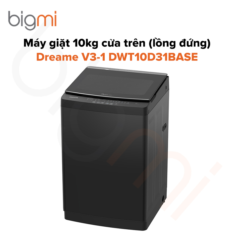 Máy giặt Dreame V3-1 10kg cửa trên (lồng đứng) DWT10D31BASE - Công nghệ giặt GentleWash ức chế vi khuẩn, tích hợp sấy gió