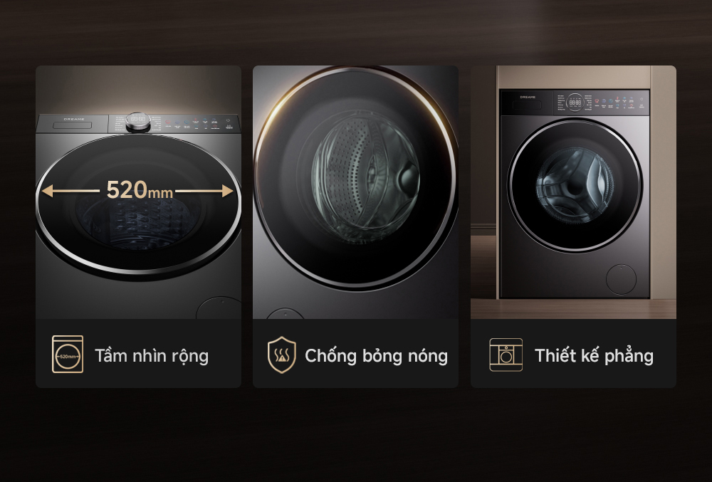 Máy giặt Dreame Premium Washer AI L3-2 10kg cửa trước (lồng ngang) DWF10L32BASE - Giặt thông minh, giặt nước nóng 6 May giat cua truoc 10kg Dreame Premium Washer L3 2 bigmivn 2