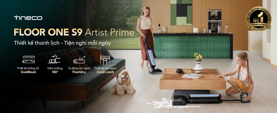 Máy hút bụi lau sàn Tineco Floor One S9 Artist Prime - Bản Quốc Tế 2 May hut bui lau san Tineco Floor One S9 Artist Prime bigmivn