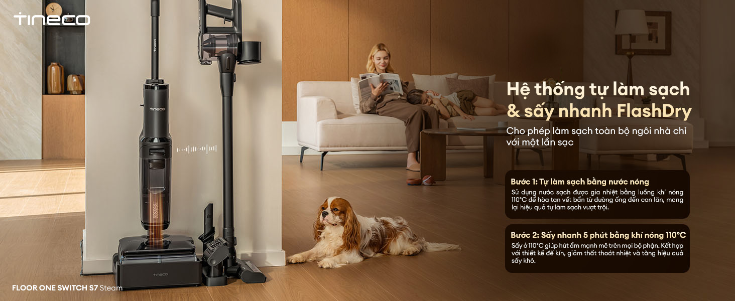 May hut bui lau san Tineco Floor One Switch S7 Steam bigmivn 19