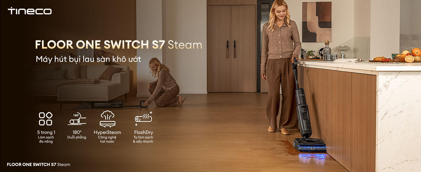 May hut bui lau san Tineco Floor One Switch S7 Steam bigmivn