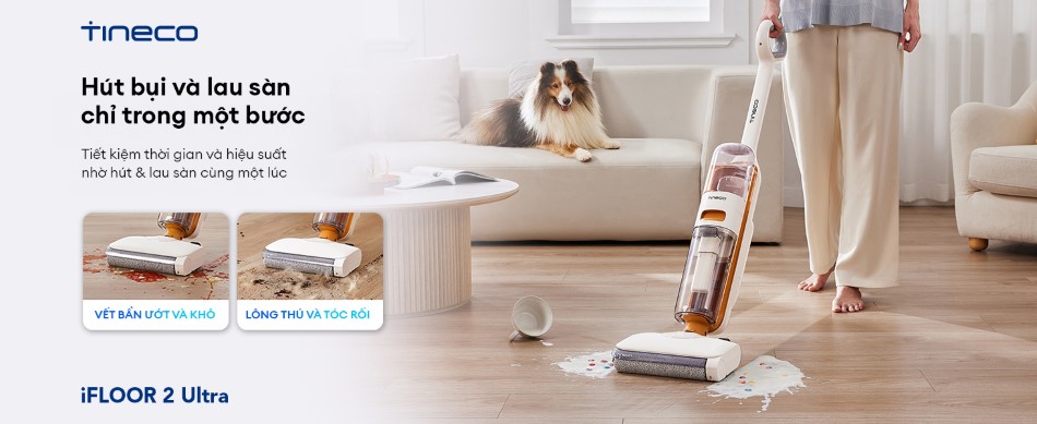Máy hút bụi lau sàn khô ướt Tineco iFloor 2 Ultra - Bản Quốc Tế 3 May hut bui lau san kho uot Tineco iFloor 2 Ultra 1 1