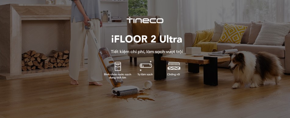 Máy hút bụi lau sàn khô ướt Tineco iFloor 2 Ultra - Bản Quốc Tế 2 May hut bui lau san kho uot Tineco iFloor 2 Ultra 1