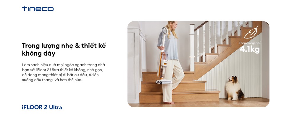 Máy hút bụi lau sàn khô ướt Tineco iFloor 2 Ultra - Bản Quốc Tế 4 May hut bui lau san kho uot Tineco iFloor 2 Ultra 2