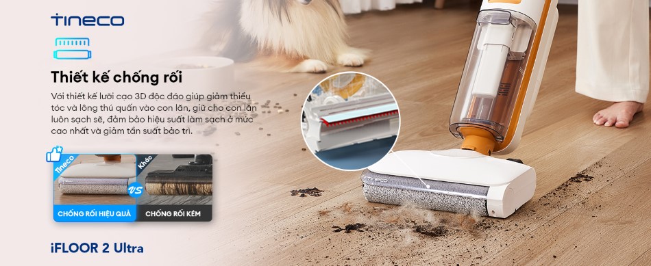 Máy hút bụi lau sàn khô ướt Tineco iFloor 2 Ultra - Bản Quốc Tế 5 May hut bui lau san kho uot Tineco iFloor 2 Ultra 3